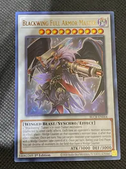 YuGiOh! Blackwing Full Armor Master BLCR-EN064 Ultra Rare 1st Edition Near Mint - Image 1