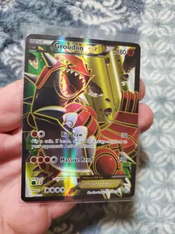 MOD PLAYED Pokemon Groudon EX TCG Full Art Holo Card 150/160 XY Primal Clash - Image 2
