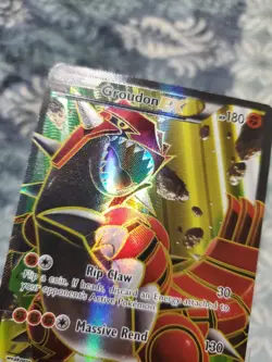 MOD PLAYED Pokemon Groudon EX TCG Full Art Holo Card 150/160 XY Primal Clash - Image 3