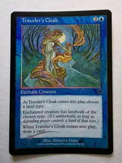 MTG Traveler's Cloak Foil 2000 Invasion Unplayed Card Near Mint-Mint Condition - Image 1