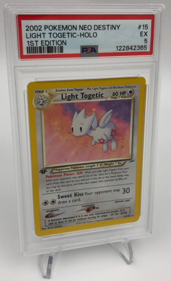 2002 POKEMON NEO DESTINY Trading Card LIGHT TOGETIC -HOLO #15 1st Edition PSA 5 - Image 1