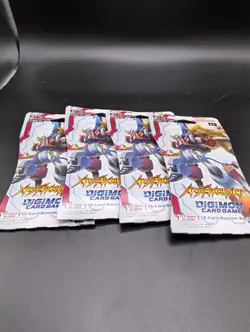 Bandai BT10 Digimon Card Game: XROS ENCOUNTER Lot of 4 12-Card Booster Packs - Image 1