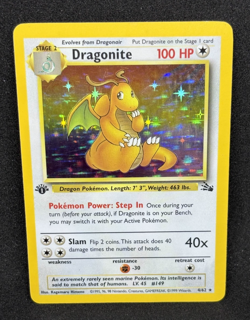 Dragonite 4/62 Fossil 1999 Holo Rare 1st Edition WOTC Pokemon Card - Image 1