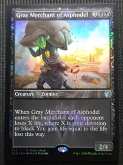 Asphodels Grey Merchant FOIL Promo English MTG Dark Frame Used - Image 1