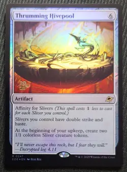 MTG Thrumming Hivepool FOIL Prelease Promo English Rare Used - Image 1