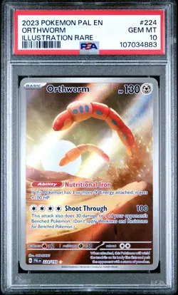 Orthworm 2023 Pokemon Pal EN-Paldea Evolved #224 Illustration Rare PSA 10 - Image 1