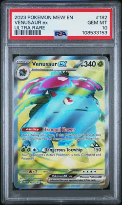 Venusaur EX 2023 Pokemon Mew EN-151 #182 Ultra Rare PSA 10 - Image 1
