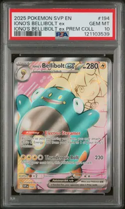 2025 Pokemon Iono's Bellibolt EX SV Black Star Promo #194 PSA 10 - Image 1