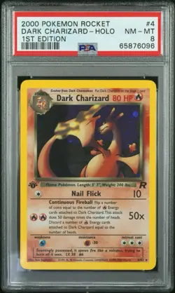 Pokemon Dark Charizard Team Rocket 1st Edition Holo Rare #4 PSA 8 - Image 1