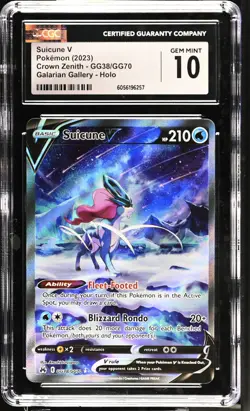 2023 Pokemon Suicune V Crown Zenith: Galarian Gallery #GG38/GG70 CGC 10 - Image 1