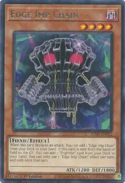 Yugioh! Edge Imp Chain - JUSH-EN012 - Rare - 1st Edition Near Mint, English - Image 1