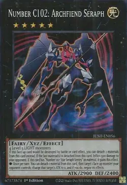 Yugioh! Number C102: Archfiend Seraph - JUSH-EN056 - Super Rare - 1st Edition Ne - Image 1