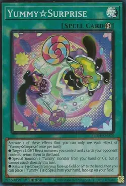 Yugioh! YummySurprise - JUSH-EN025 - Super Rare - 1st Edition Near Mint, English - Image 1