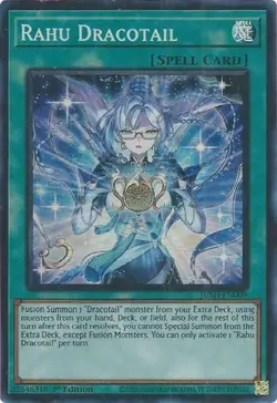 Yugioh! Rahu Dracotail - JUSH-EN009 - Super Rare - 1st Edition Near Mint, Englis - Image 1