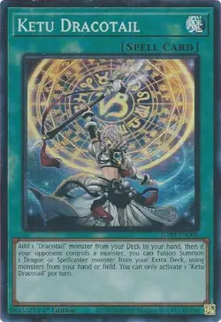Yugioh! Ketu Dracotail - JUSH-EN008 - Super Rare - 1st Edition Near Mint, Englis - Image 1