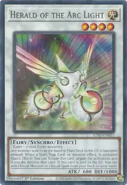 Yugioh! Herald of the Arc Light - JUSH-EN051 - Rare - 1st Edition Near Mint, Eng - Image 1