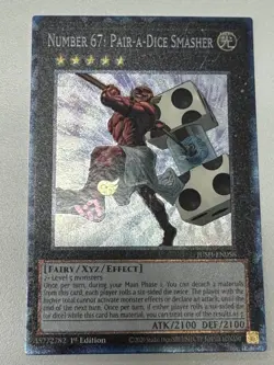 Yugioh! Number 67: Pair-a-Dice Smasher - JUSH-EN058 - Collector's Rare - 1st Edi - Image 1