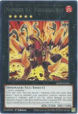 Yugioh! Number 61: Volcasaurus - JUSH-EN043 - Rare - 1st Edition Near Mint, Engl - Image 1