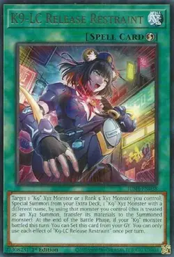 Yugioh! K9-LC Release Restraint - JUSH-EN038 - Rare - 1st Edition Near Mint, Eng - Image 1