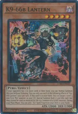 Yugioh! K9-66b Lantern - JUSH-EN033 - Super Rare - 1st Edition Near Mint, Englis - Image 1