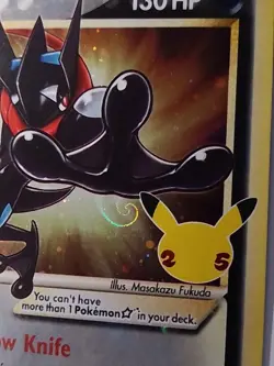 Pokemon TCG Greninja Gold Star SWSH144 25th Celebrations Promo Card Swirl 🌀 - Image 2