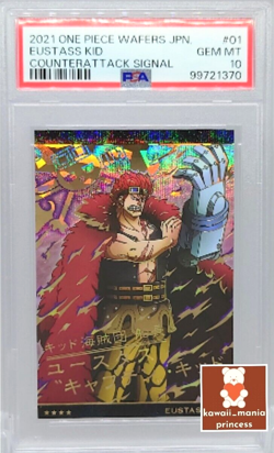 PSA10 One Piece Wafers Card Japanese Eustass Kid Counter Attack Signal Rare 2021 - Image 1