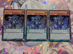 x3 EXFO-EN027 Mythical Beast Master Cerberus Secret Rare Playset Yu-Gi-Oh Card - Image 1
