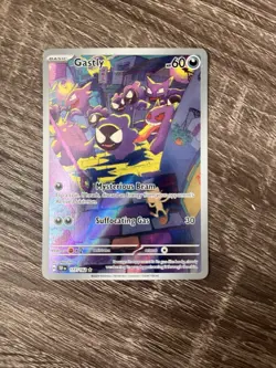 Pokemon TCG Gastly Full Art Holo Card Illustration Rare, Temporal Forces 177/162 - Image 1