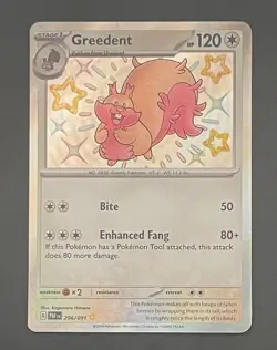 Pokemon Card Greedent 206/091 Paldean Fates - Near Mint - Image 1