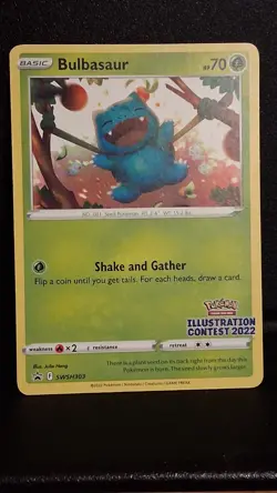 Bulbasaur Illustration Contest 2022 Pokemon Promo Card SWSH303 NM - Image 1