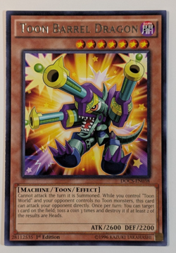 Yugioh TCG - 1x Toon Barrel Dragon - DOCS-EN038 - 1st Edition - NM - Rare - 2015 - Image 1
