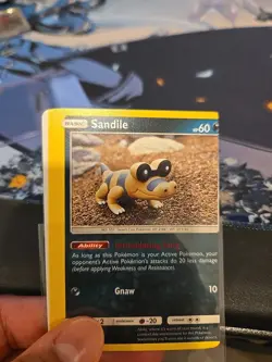Pokemon Sandile MISCUT Card Print Dot Pokemon Error - Image 3