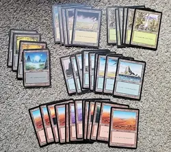 MTG Lot Of 38 Mirage Basic Lands Magic Swamp Mountain Forest Plains Island - Image 1