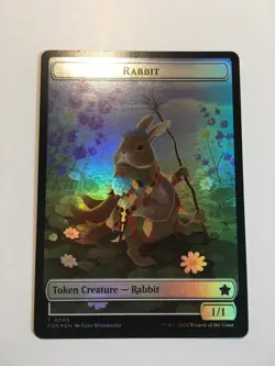 MTG Rabbit / Soldier (Foil) Token MTG Foundations NM 005 - Image 1