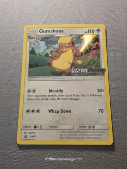 Pokemon Gumshoos SM97 Holo Sun & Moon Ultra Prism Stamped Prerelese Promo - Image 1