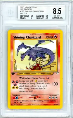 Pokemon Shining Charizard Neo Destiny 1st Edition #107 Holo Rare BGS 8.5 NM-MT+ - Image 1