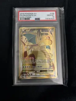 Pokemon XY Evolutions 2016 Dragonite EX PSA 10 Full Art FA Gem Mint #106/108 - Image 1