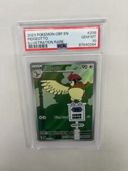 2023 POKEMON OBF EN-OBSIDIAN FLAMES #208 PIDGEOTTO ILLUSTRATION RARE - PSA 10 - Image 1