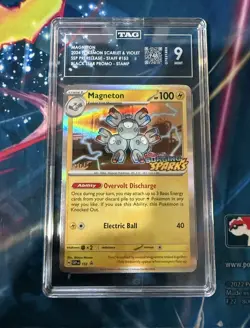 TAG 9 MAGNETON #SVP 153 - Pokemon TCG - SURGING SPARKS - PRERELEASE STAFF PROMO - Image 1