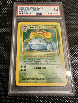 2000 Pokemon Base Set 2 Venusaur #18 English Holo Rare 18/130 - PSA 9 MINT - Image 1