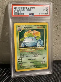2000 Pokemon Base Set 2 Venusaur #18 English Holo Rare 18/130 - PSA 9 MINT - Image 2