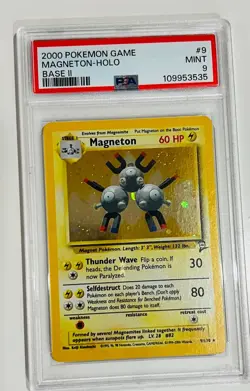 Pokemon Magneton 009/130 Base Set 2 Holo PSA 9 Mint - Image 2