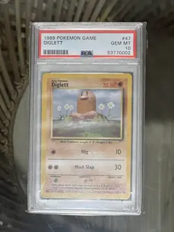 1999-2000 Pokemon Base Set 3rd Print Diglett 47/102 PSA 10 Gem Mint - Image 1