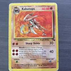 1999 Kabutops 24/62 Fossil Unlimited Non-Holo Rare Pokemon TCG WoTC - HP - Image 1