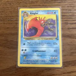 Pokemon TCG Kingler Fossil 38/62 1999-2000 Wizards Base Set 1st Edition - Image 1