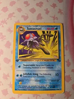 Pokemon TCG Tentacruel Fossil 44/62 Regular 1999-2000 Wizards Base Set Copyright - Image 2