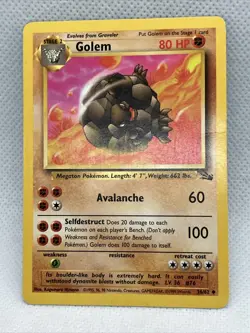 Pokemon TCG Golem Fossil 36 Regular 1999-2000 Wizards Base Set Copyright... - Image 1