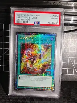 Mislabeled PSA 8 Lightning Storm Quarter Century Secret RA04-EN094 Yu-Gi-Oh! - Image 3