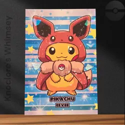 Pokemon Attacks 2 Database Pikachu × Eevee Costume Cracked Ice Holo Card - Image 1