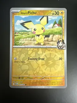 Pokemon TCG Ethan's Pichu Reverse Holo Card 071/182 Sv10: Destined Rivals - Image 1